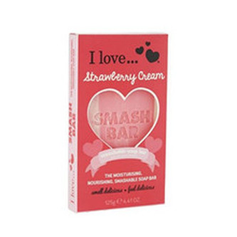 I Love Hydratační a vyživující mýdlo s vůní jahodového krému (Moisturising Nourishing Smashable Soap Bar) 125 g woman
