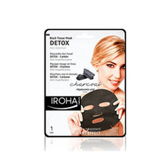 Iroha Látková maska s dřevěným uhlím a kyselinou hyaluronovou (Detox Black Tissue Mask Charcoal) 23 ml woman