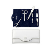 Credo Solingen Luxusní 5 dílná manikúra v bílém koženkovém pouzdře Bianco 5 unisex