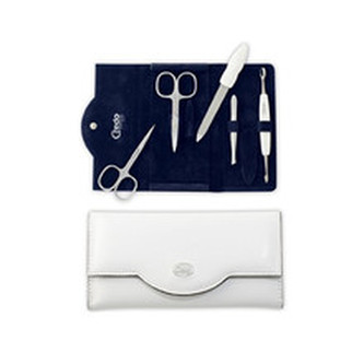 Credo Solingen Luxusní 5 dílná manikúra v bílém koženkovém pouzdře Bianco 5 unisex