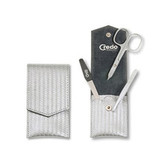 Credo Solingen Luxusní 3 dílná manikúra ve sříbrném pouzdře Carbon 3 unisex
