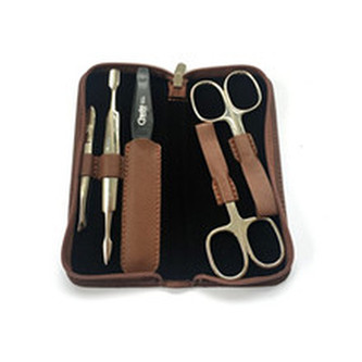 Credo Solingen Luxusní 5 dílná manikúra v hnědém pouzdru Classico 5 I. unisex