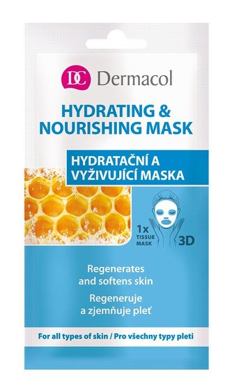 Dermacol Textilní hydratační a vyživující maska pro všechny typy pleti 3D (Regenerates Softens Skin) 1 ks woman