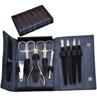 DuKaS Rodinná černá manikúra Solingen z pravé kůže PL25205 unisex