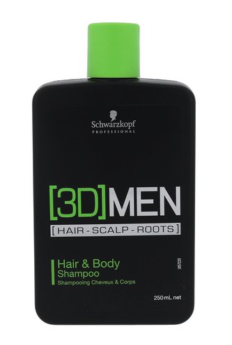 Schwarzkopf Professional Šampon na vlasy i tělo pro muže 3D (Hair & Body Shampoo) Šampon na vlasy i tělo pro muže 3D (Hair & Body Shampoo) - Objem 250 ml man