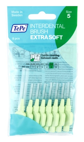 TePe Mezizubní kartáčky Exra Soft 8 ks Mezizubní kartáčky Exra Soft 8 ks - Varianta 0,8mm zelený unisex