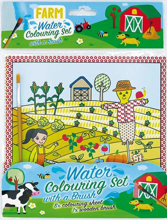 Vodové omalovánky se štětcem Farma