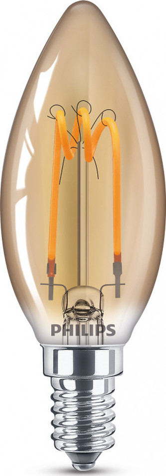 Vintage LED žárovka E14 B35 2,3W 125lm 2000K nestmívatelná, gold