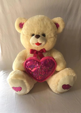 Medvídek plyšový se srdcem 38 cm