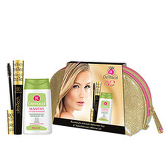 Dermacol Ultra Tech řasenka 10 ml + odličovač očí Sensitive 125 ml + taška
