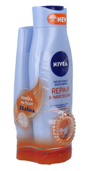 Nivea Repair & Targeted Care šampon 250 ml + kondicionér 200 ml + gumička do vlasů