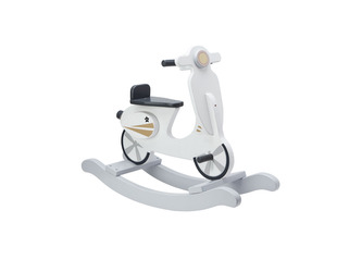 Houpací skútr dřevěný Grey White