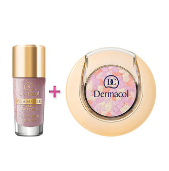 Dermacol Glamour lak na nehty Glamour 9 ml + oční stíny Glamour 1,8 g 3