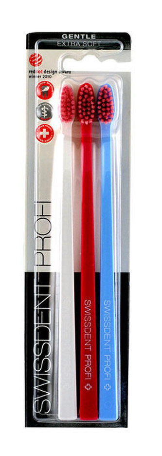 Swissdent Profi Zubní kartáček Gentle Trio 3 ks White, Black, Orange unisex