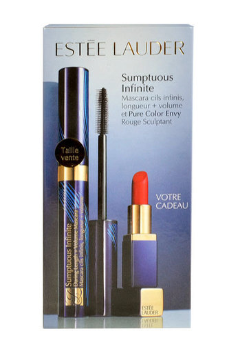 Estée Lauder Sumptuous Infinite řasenka Sumptuous Infinite 6 ml + rtěnka Pure Color Envy 1,2 g 04 Envious