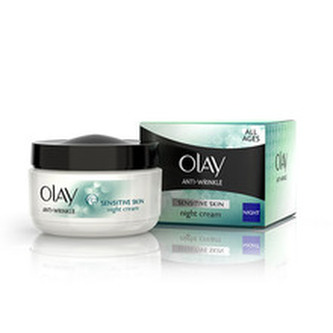 Olay Anti-Wrinkle Sensitive Skin Noční pleťový krém 50 ml pro ženy Olay Anti-Wrinkle Sensitive Skin Noční pleťový krém 50 ml pro ženy