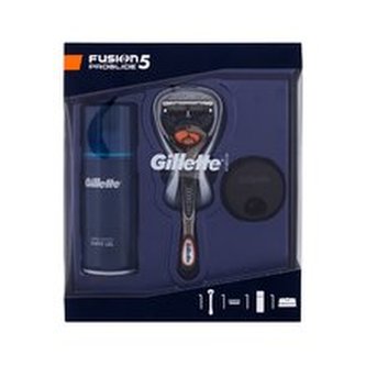 Gillette Dárkové balení Fusion5 Holicí strojek + Sensitive Gel na holení + Stojan man