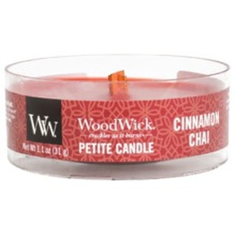 WoodWick Aromatická malá svíčka s dřevěným knotem Petite Cinnamon Chai 31 g unisex