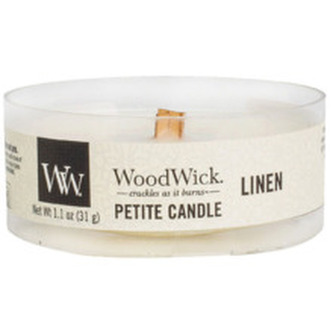 WoodWick Aromatická malá svíčka s dřevěným knotem Linen 31 g unisex