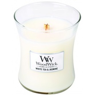 WoodWick White Tea & Jasmine svíčka váza 85g