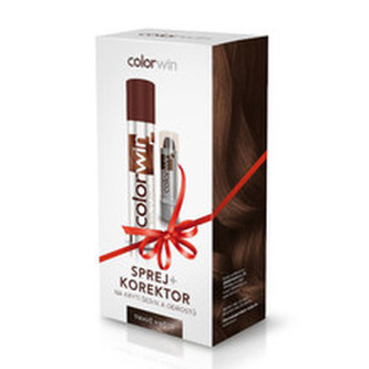 Colorwin Sprej a korektor na krytí šedin a odrostů Tmavě hnědý 75 ml + 4,6 g man