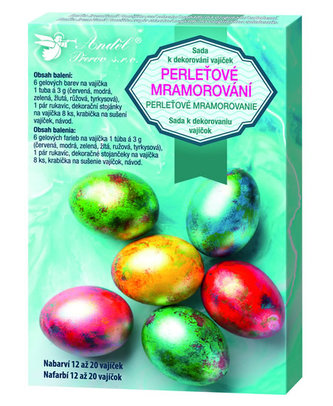 Sada k dekorování vajíček - perleťový mramor