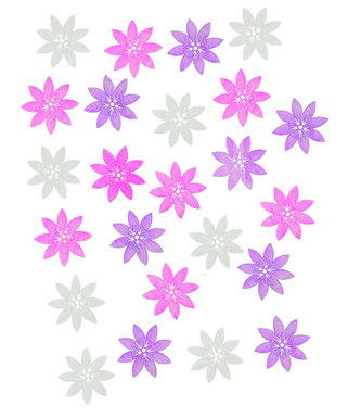 Dřevěné květy 2cm - růžovofialový mix 24ks Dřevěné květy 2cm - růžovofialový mix 24ks