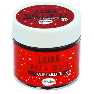 Embosovací prášek IZINK - červený třpytivý, 25 ml