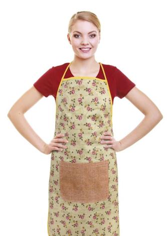 Kuchyňská zástěra RITA - růže na medové - zástěra 67x84 cm