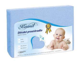 Prostěradlo jersey s elastanem - světle modrá - 60x120 cm