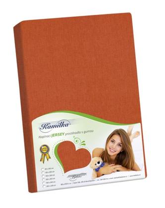 Prostěradlo jersey - cihlová - 160x200 cm