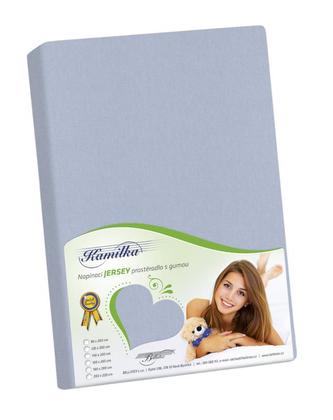 Jersey prostěradlo - šedá - 90x200x40 cm