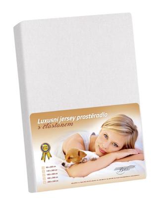 Jersey s elastanem - bílá - 180x200 cm