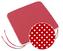 Sedák Adéla hladký - puntík červenobílý - obšitý bílou bavlněnou stuhou - 40x40 cm,hladký