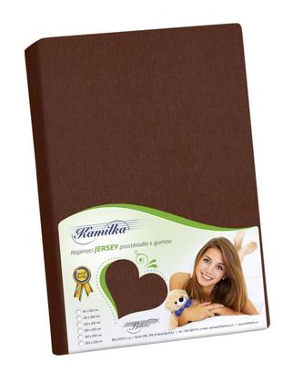 Prostěradlo jersey - tmavě hnědá - 100x200 cm