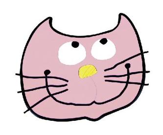 Kuchyňská podložka - kočička růžová - 10x10 cm