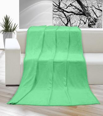 Přikrývka Korall micro jednolůžko - sv zelená - 150x200 cm