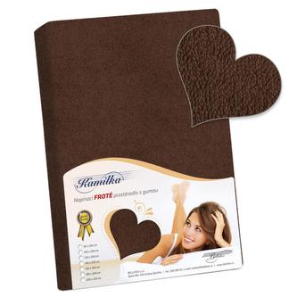 Prostěradlo froté - tmavě hnědá - 100x200 cm