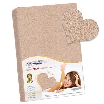 Prostěradlo froté - béžová - 90x200 cm