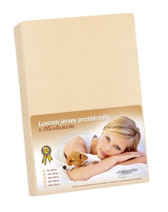 Jersey s elastanem - béžová - 140x200 cm