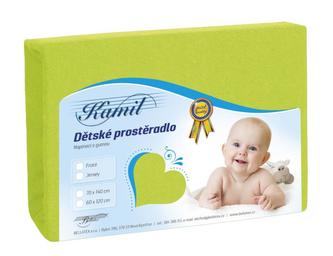 Dětské froté prostěradlo - olivová - 70x140 cm