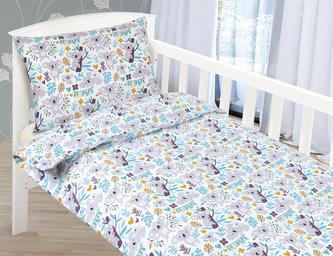 Dětské povlečení bavlna Agáta - Medvídek koala - šedá, tyrkysová, žlutá - 90x135, 45x60