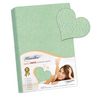 Prostěradlo froté - světle zelená - 120x200 cm