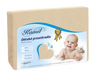 Dětské froté prostěradlo - světla béžová - 60x120 cm