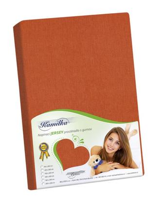 Prostěradlo jersey - cihlová - 180x200 cm