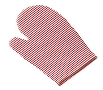 Kuchyňská chňapka - červený proužek - chňapka 28x18 cm