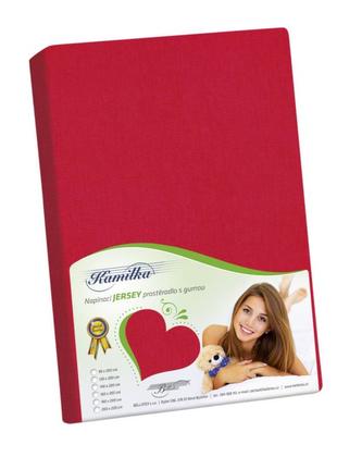 Prostěradlo jersey - červená - 160x200 cm