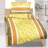Povlečení bavlněný satén - puntíky žluté - 140x200,70x90 cm