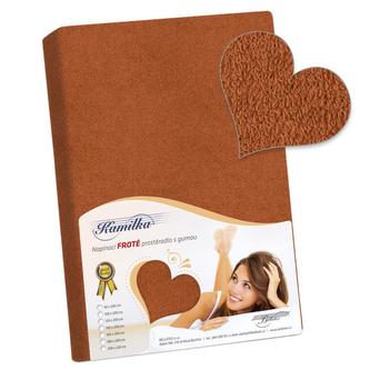 Prostěradlo froté - hnědá - 200x200 cm