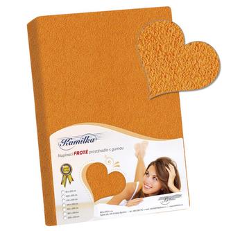 Prostěradlo froté - sv oranžová - 160x200 cm